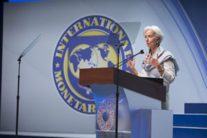 International Monetary Fund Managing Director Christine Lagarde speaks at the opening Plenary for the 2014 IMF/World Bank Annual Meetings at DAR Constitution Hall October 10, 2014 in Washington. IMF Staff Photograph/Stephen Jaffe