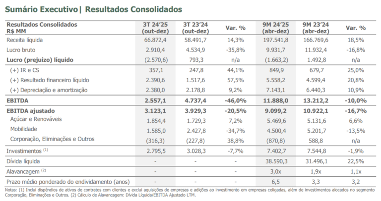 Raízen (RAIZ4) reporta prejuízo de R$ 2,57 bi no 3T da safra 24/25 ...